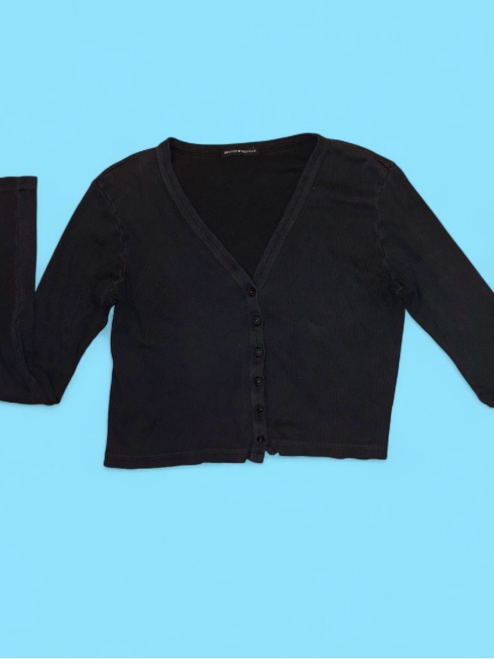 Brandy Melville Black V-Neck Button-Up Cardigan